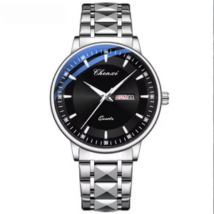 Chexi601OriginalMen_sWatch_StylishandDurableAnalogQuartzTimepieceforDailyOfficeWear_BusinessMeetings_andFormalOccasions_WithoutBox_-Silverblackdial2