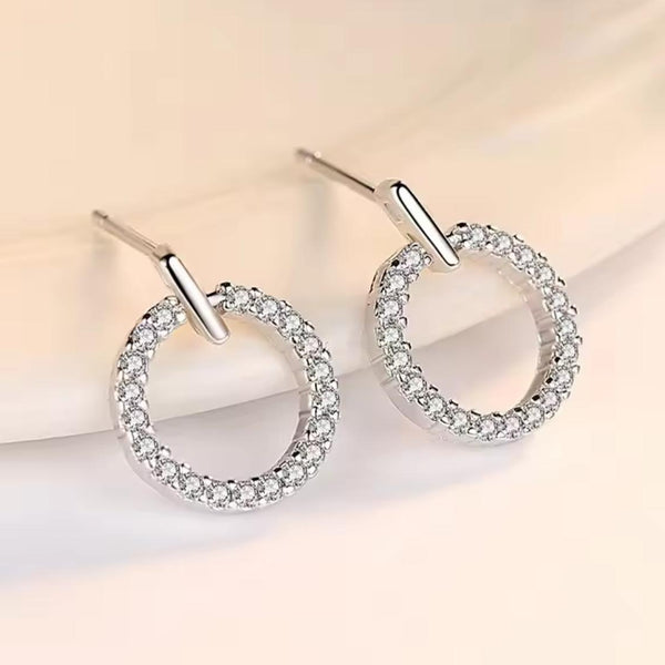 ZVT-168CircleZirconKoreanEarrings-Golden